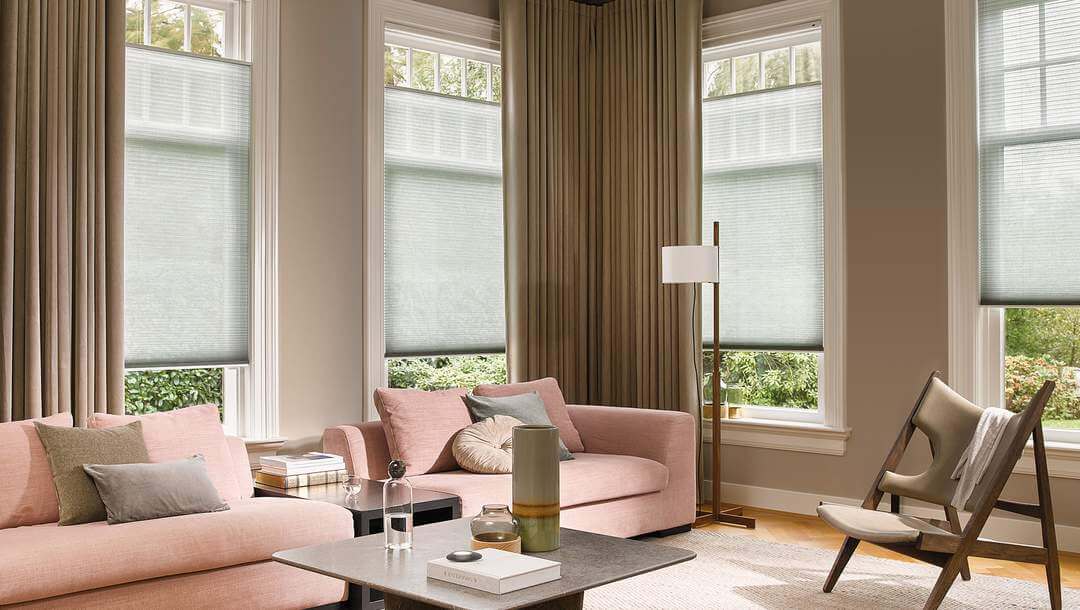 Modern window with stylish blinds